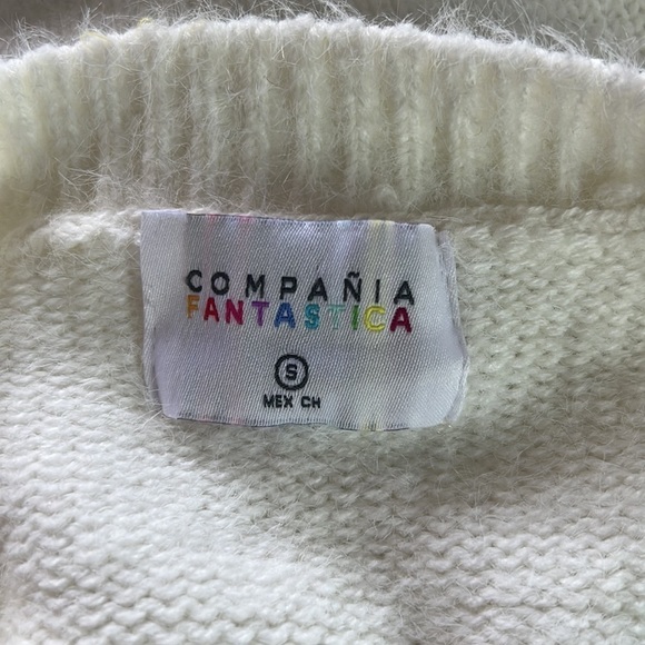 Vintage🧚♀️Compañía Fantástica Colorblock Glitter Strip Sweater Size S - Picture 10 of 16